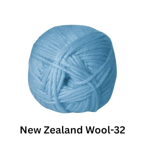 Image of VCR Steel Blue Chunky Wool Yarn,100 Grams, Hank, 196 Meters, 100% New Zealand Wool Knitting Yarn, Soft Crosia Thread Suitable for Baby Blankets & Booties Pack of 1
