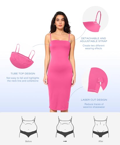 Image of Popilush Bachelorette Dress Maxi Shapewear Dress Long Dresses Built-in Bra Strapless Bodycon Tube Wedding Guest Summer Blue
