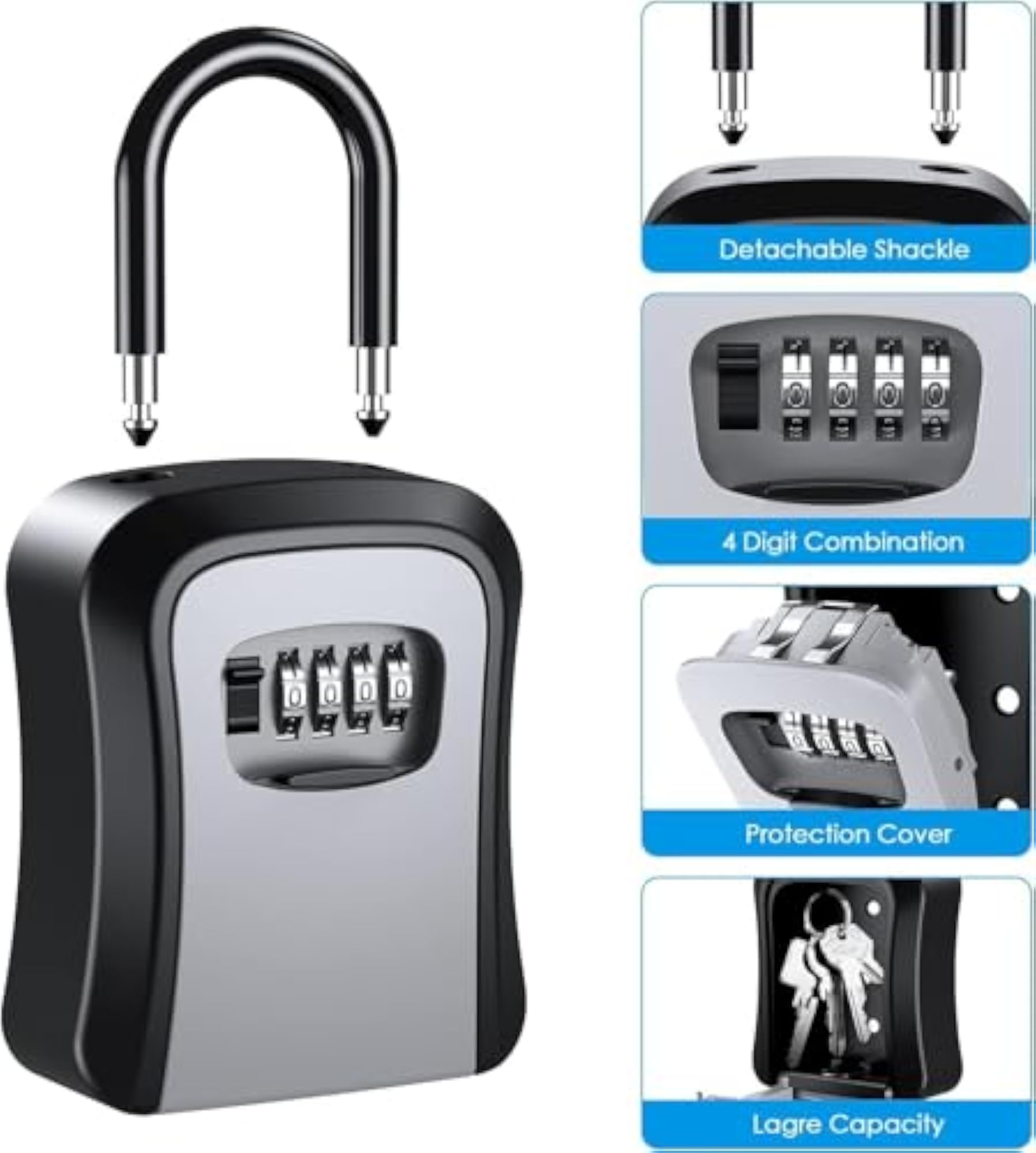 Heavy Duty Key Lock Box with 4 Digit Combination