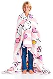 Kanguru - Soffice plaid divano in microfibra Hello Kitty Rosa, morbido pile, 130x170 cm, S...