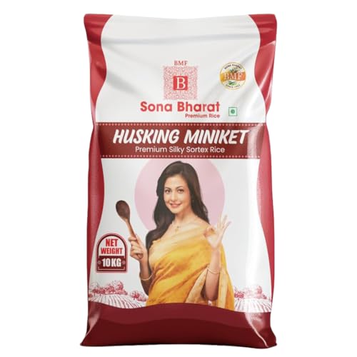 Image of Sona Bharat Husking Miniket Rice 10kg | Premium Silky Sortex Grains | Soft & Fluffy Daily Use | Clean & Uniform | High Quality Everyday Rice | Ideal for Home Cooking