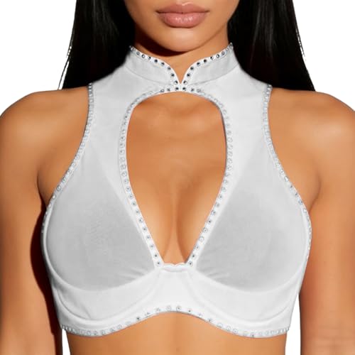 Haut en mesh transparent ultra fin et corset top chic pour lingerie de cérémonie