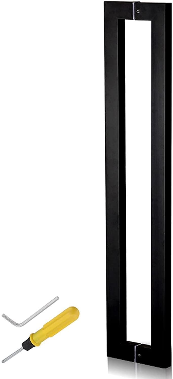 MXXQRHF Heavy Duty Sliding Barn Door Handle Set - Contemporary Stainless Steel Push/Pull Door Handle for Glass Doors, Complete Installation Kit Included