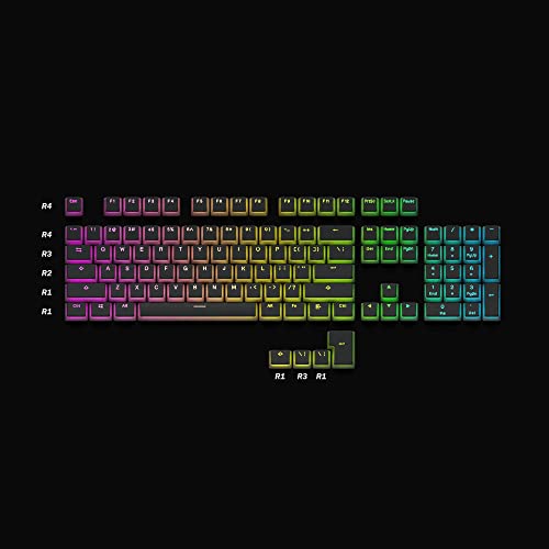 Hk Gaming Pudding Keycaps Set | Doubleshot Pbt Keycap Set | Full 108 Oem Profile Key Set | Ansi Us-Layout | For Mechanical Keyboard | Compatible With Cherry Mx, Gateron, Kailh, Outemu | Black #TOP3