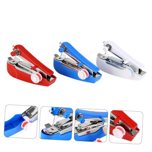 Lurrose 3 Stuks kleine naaimachine kinderen naaimachine naaimachines voor kinderen naaldenmachine gereedschap metalen kunststof naaimachine stiknaaimachine handbediend plastic - Image 3