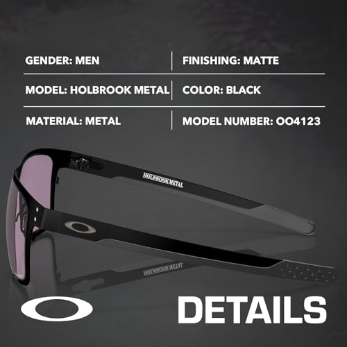 Image of Oakley HOLBROOK METAL OO4123 Square Sunglasses With Official Eyewear Kit | Men's Sunglasses