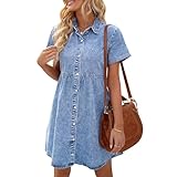 Emballage et taille : 1 robe en jean ample pour femme. Taille : S/M/L/XL, veuillez vous référer aux détails de taille dans la description, l'image ou le tableau des tailles avant de commander.
