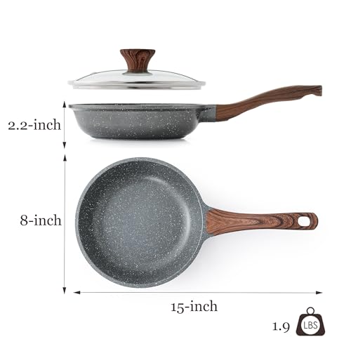 image for SENSARTE Nonstick Frying Pan Skillet with Lid, Omelet Pan with Cover, 