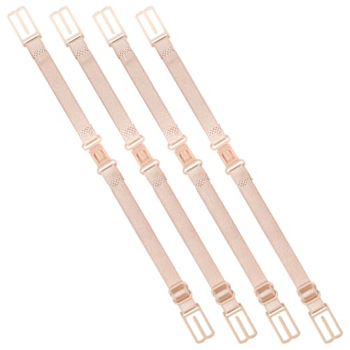 PEOVLVN 4 Pcs Bra Strap Holders for Slipping, Bra Clips to Make Racerback Adjustable Non-slip Bra Strap Clips for Racerback Hide Straps Bra Accessories (Skin Color A)