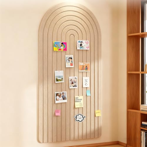 Tablón de anuncios de corcho de 120 x 60 cm, placa de corcho grande con azulejos de fieltro de 1 cm de grosor, bordes redondos plegables, tablón de anuncios, fieltro autoadhesivo, tabla de decoración