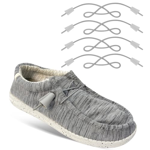 Horsdo 2-Pair Shoelaces Strings Replacement Laces for Hey Dude Shoes (Light grey)