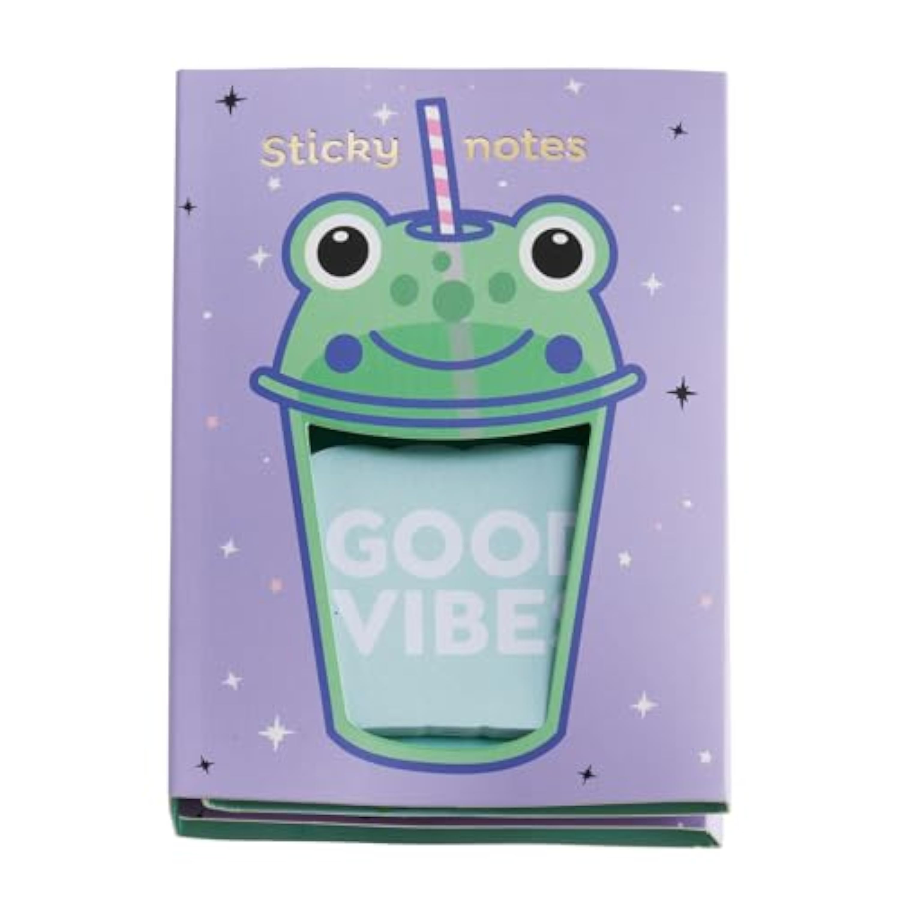 Back2Fun - Set de notas adhesivas ranita, 10 blocs con 250 hojas, Sticky notes kawaii divertidos multiformato, Ideales para agendas escolares y libretas con organización divertida