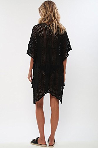 Wander Agio Beach Swimsuit For Women Sleeve Coverups Bikini Cover Up Net Slit Black #TOP3