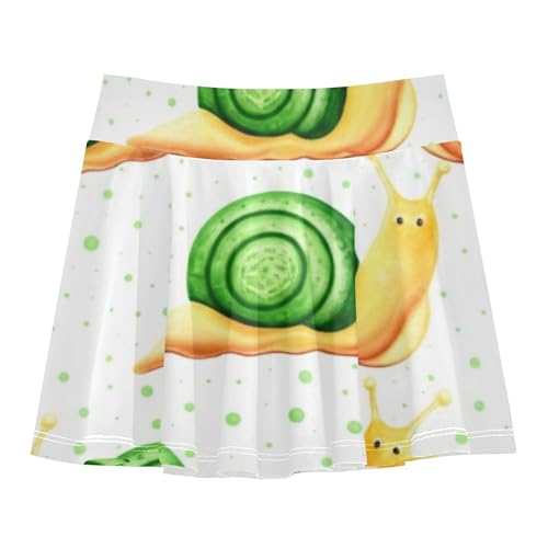 Girls Skorts Athletic Shorts Skirts with Shorts Navy Pleated Cute Cartoon Snails 3t