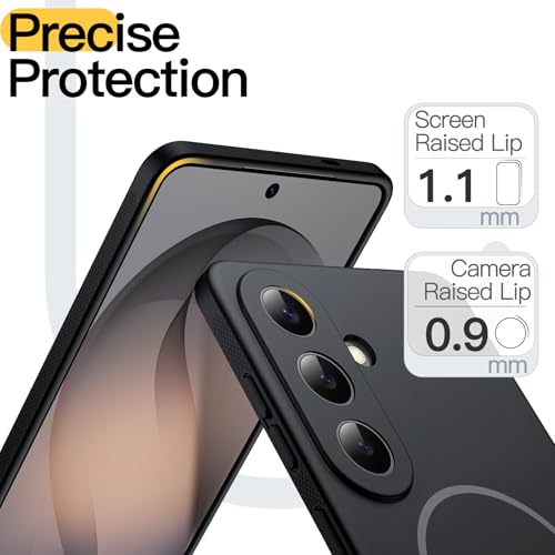Image of JETech Slim Cover Case for Samsung Galaxy S26, Compatible with MagSafe, Anti-Slip Grip & Full Camera Lens Protection, Soft TPU Protective Phone Cover, Shockproof (Black)
