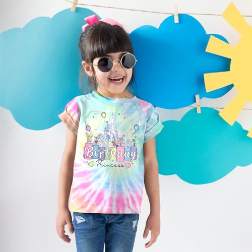 Image of Birthday Girl Shirt Kids Birthday Princess T-Shirt Toddler Girls Birthday Party Tee Cute Birthday Family Tee Tops