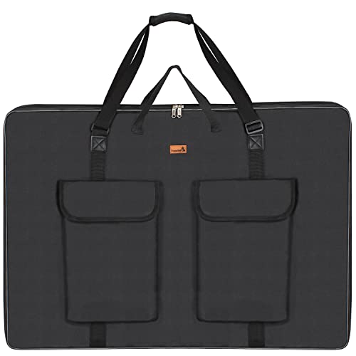 Treochtfun Art Portfolio Case 24 X 36, Artist Portfolio Bag 2K Waterproof Canvas Carrying Case With Tote, Portfolio Folder For Artwork Storage For Poster Board Drawing Supplies.(Black) #TOP14