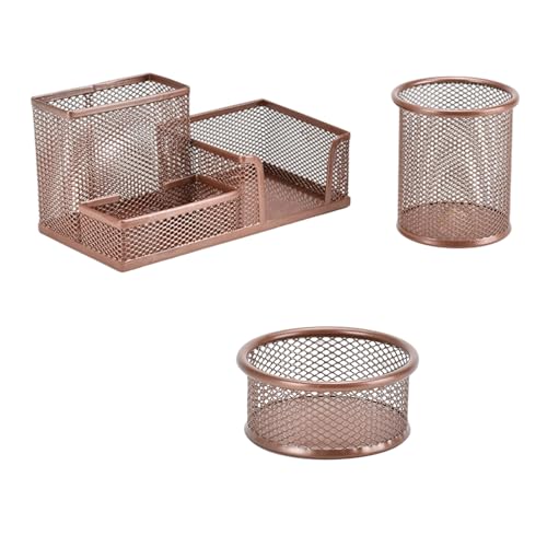 Adjustable Metal Pen Organiser Storage Container Set for Pencil Marker File Clip Business Card Note Paper Management Desk Organi