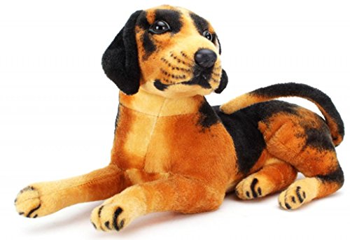 Image of Tickles German Shepherd Dog Soft Stuffed Plush Animal Toy for Kids Boys & Girls Birthday Gifts Car & Room Decor (Size: 28 cm Color: Black & Brown)