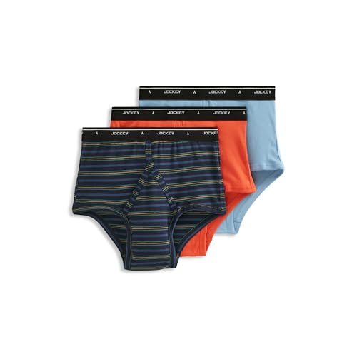 Jockey Classic Full Rise Brief- 3 Pack - 100% Cotton Underwear for Men, Autumn Stripe, 34