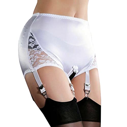 Leesuo Women's Sexy Crothless Panty Girdle Nylon Lace Garter Belt With 6 Adjustable Straps Metal Clip #TOP2