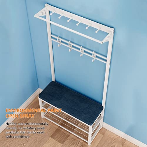 Tringle à vêtements meuble d'appoint industriel avec étagère à chaussures - 5