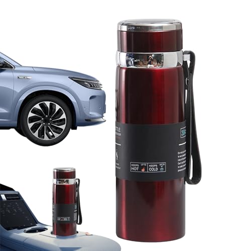 Botella De Agua Térmica De Acero Inoxidable,Taza Termica Aislada | Termo Al Vacío Antifugas Con Correa Para Camping Gimnasio Viajes Ciclismo Niños Y Adultos