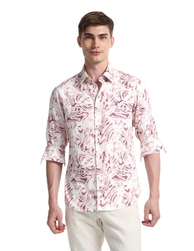 Image of U.S. Polo ASSN. Printed Regular Fit Shirt for Men - 100% Cotton, Breathable & Comfortable, Full Sleeves Casual Shirt for Men