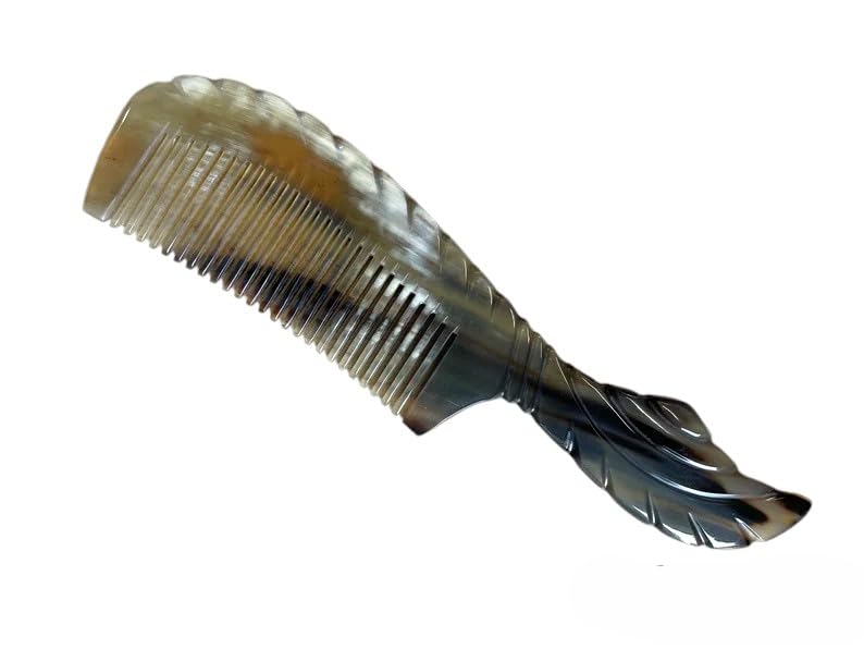 Image of SOFIYA CRAFT Ox Horn Comb Handmade Anti Static Natural Fine Horn Comb With smooth Handle- Massage Fine tooth Comb A Great Gift