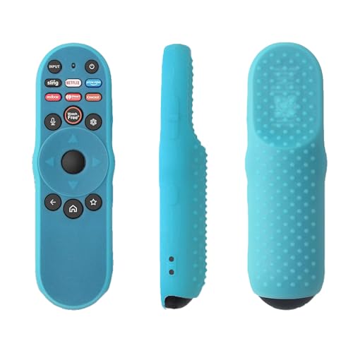 Image of 2 Pack TOKERSE Case for Vizio TV Remote XRT270, Cover Compatible with VIZIO XRT270 Smart TV Remote Control Anti Slip Shockproof Silicone Protective Sleeve with Lanyard Glow in The Dark - Blue Green