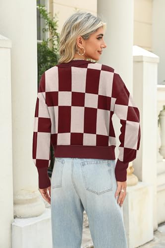 Image of Zeagoo Womens 2025 Fall Crewneck Cropped Sweater Cozy Long Sleeve Ribbed Knit Pullover Dropped Shoulders Trendy Jumper Tops