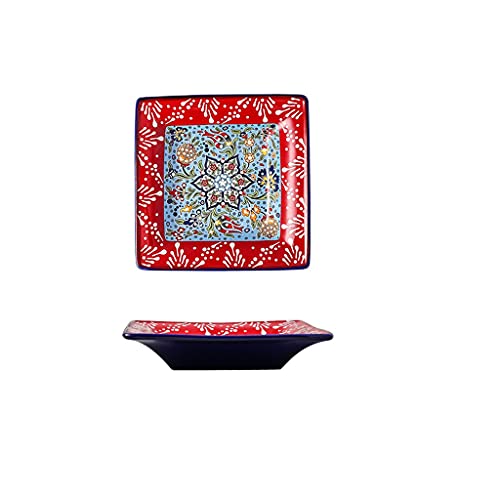  Servizio di piatti Piatto profondo della ceramica quadrata della personalità for la cucina del piatto occidentale della pasta della zuppa del piatto del dessert del dessert della frutta 20. 3x20.3x4cm