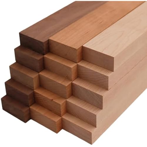 Exotic Wood Zone Variety Pack - 5 Walnut, 5 Maple, 5 Cherry Hardwood Boards (3/4" x 2" x 18") - 15 Pcs Total for Woodworking, Crafting, DIY Projects, Wood Carving