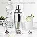 Cocktail Shaker, KITESSENSU 24oz Drink Shaker with Bartender Strainer, Measuring Jigger, Bar Mixing Spoon, Cocktail Recipe Guide, Professional Drink Mixer Set for Beginners, Silver