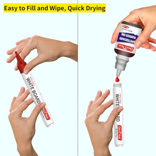 Image of Soni Officemate Whiteboard Marker Ink - 15ml | Pack of 4 (Mix)| Black, Blue, Red & Green |Smooth, Easy Wipe, Long-Lasting Ink | Eco-Friendly & Bright