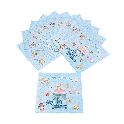 SOLUSTRE 40 Peças kids filhos organizacao azulim Mesa guardanapos de festa guardanapos de aniversári
