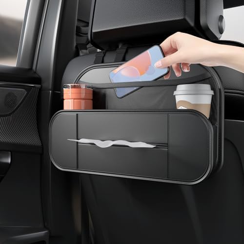 MTGOCHA Car Seat Back Organizer with Cup Holder Tissue Box Storage