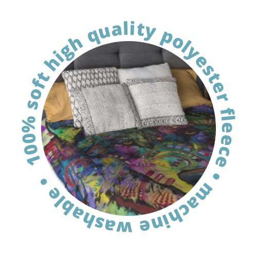 Dawhud Direct Spirit Wolf Fleece Blanket For Bed, 50" X 60" Dean Russo Wolf Fleece Throw Blanket For Women, Men And Kids - Super Soft Plush Colorful Wolf Blanket Throw Plush Blanket For Wolf Lovers #TOP5