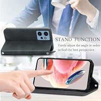 MOJIA Hülle für Xiaomi Redmi Note 12 4G, PU Folio Leder Brieftaschen Schutzhülle [Magnetverschluss], Handyhülle mit TPU Innenschale, Kartenhalter Ständerhülle. Schwarz – Ansicht 5