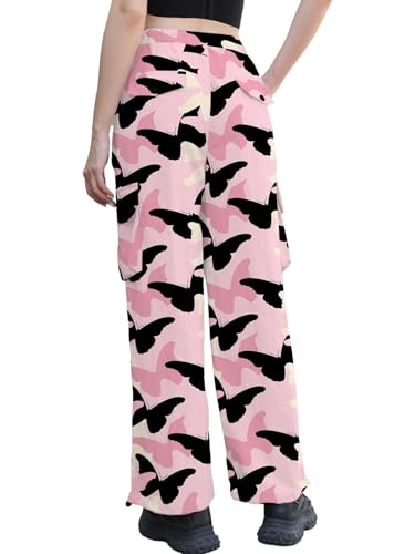 Image of Cromoncent Cargo Pants Girls & Women Parachute Pants Y2K Baggy Rave Clothes Waterproof with Pockets