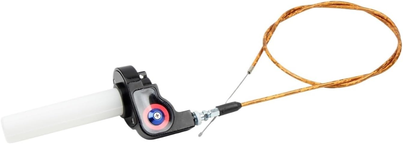 Motocross ATV Motorcycle Throttle Handle Grips 1/4 Turn Twist With Cable 1200mm(Red)