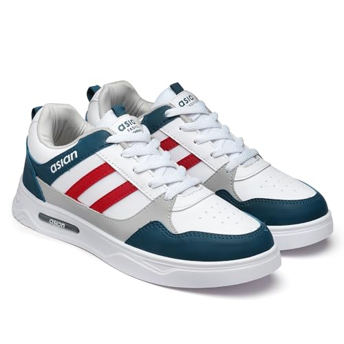 Image of ASIAN Men's BOSTON-02 White Casual Sneaker Shoes with Synthetic Upper Lightweight Comfortable Mid Top Sneaker Shoes for Men's & Boy's