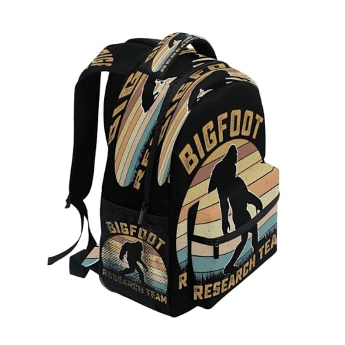 Bigfoot Bassquatch 3D Print School Backpack Boys Girls Kids Large Capacity Daypack Travel 17in2