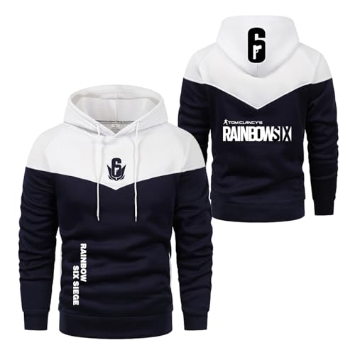 FBWZSAG Sudaderas con Capucha con Gráficos para Hombre para R.a.in.bo.w S.IX S.ie.g.e Sudaderas Holgadas Sudadera con Capucha De Patchwork Sudadera con Capucha-BaiS||L