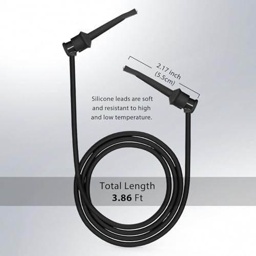 Image of 16 Gauge 2pcs /3.3Ft Dual Test Hook Clips UL3135, Heavy Duty Silicone Test Leads Set Jumper Wires Kit for Testing - EDGELEC