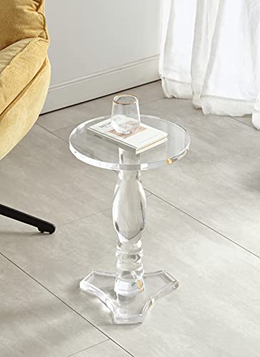 Artmaze Clear Acrylic Small End Table,Drink Table,For Office, Living Room And Bedroom, 12X12 Inch，20 Inch High #TOP3