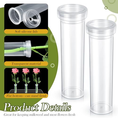 hushee 25 pcs 60ml 433 inch floral tubes for milkweed large flowers water tubes for milkweed cuttings flower floral arrangements butterfly habitat