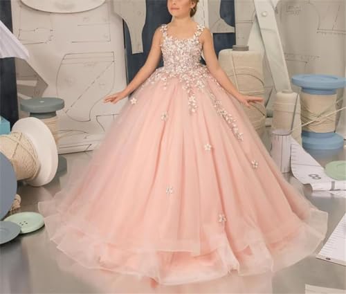 Flower Girl Dress Tulle Appliques Lace Flower Girl Dresses for Wedding Princess Pageant Dress Communion Dress2