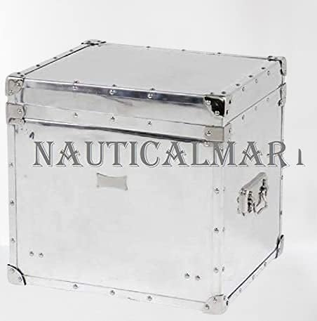 NauticalMart Airplane Cabinet Chest Aluminum Polished - Art Deco Baroque Art Nouveau Kofferschrank