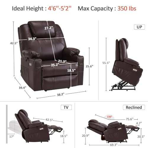 Image of MCombo Power Lift Recliner Chair for Elderly, Heat and Massage R7042
